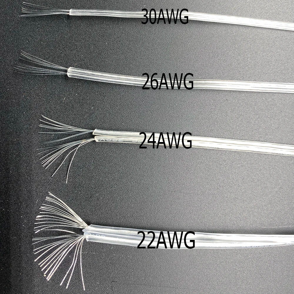 câble électrique argenté 5m cuivre pvc ul certifié 300v 22awg 24awg 26awg 30awg
