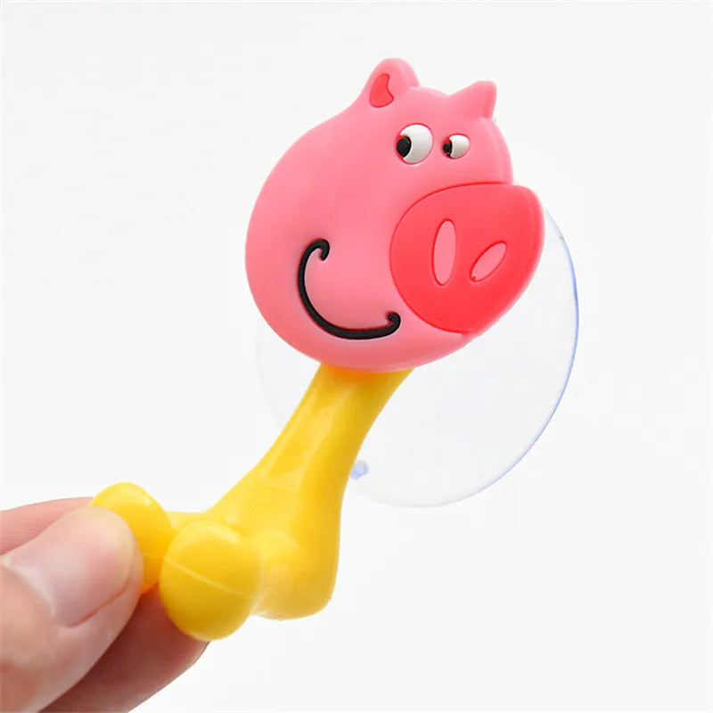 porte brosses dents animaux rose vert blanc jaune suction mur decoratif enfants