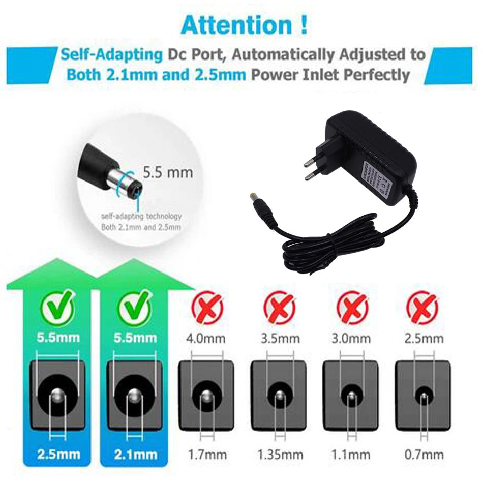 adaptateur secteur 12v 2a 24v 1a 5v 3a prise eu us câble noir classique