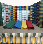 bannière d'étendage rayée moderne imperméable protection balcon jardin bleu marine rouge vert