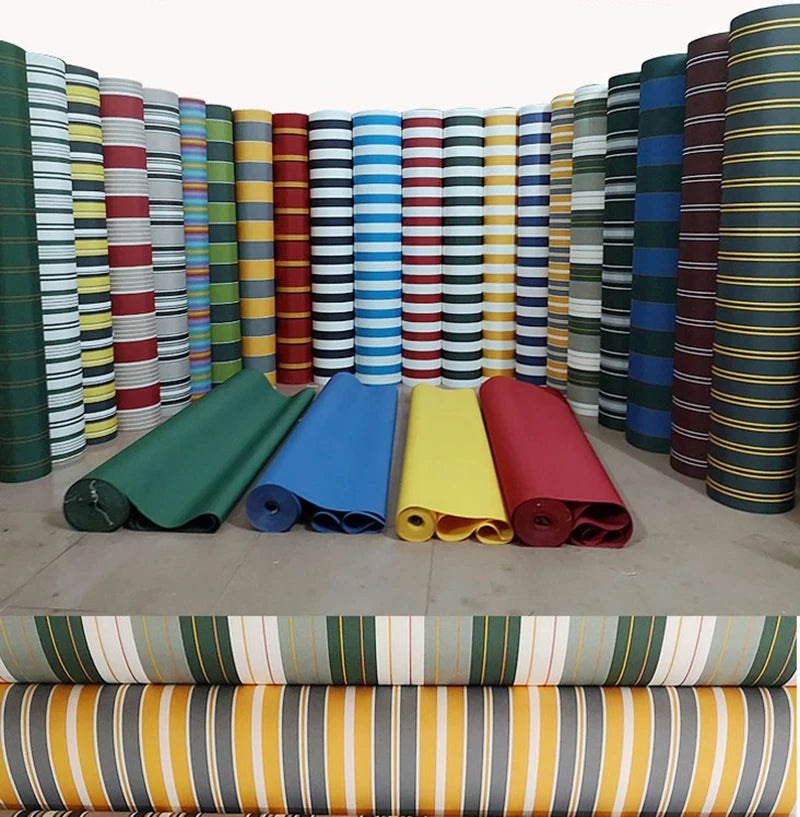 bannière d'étendage rayée moderne imperméable protection balcon jardin bleu marine rouge vert