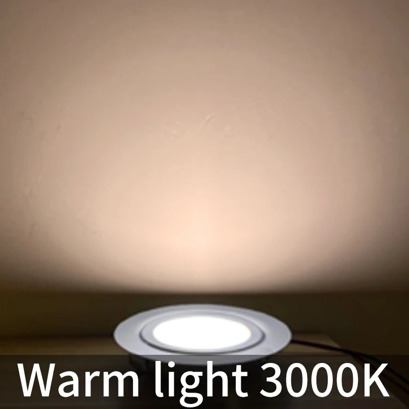 Spot LED ultra fin argenté moderne adhésif 55mm 12V 170mm câble