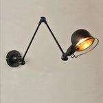 lampe murale rétro LED bras articulé noir doré industrielle éclairage chambre salon étude