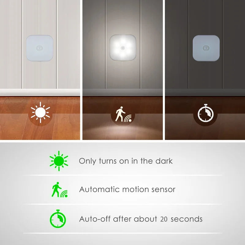 veilleuse led motion sensor lampe sans fil prise murale éclairage nuit chambre couloir moderne