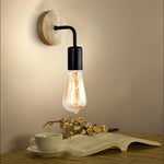 lampe murale industrielle vintage bois clair noir ampoule filament éclairage moderne fixée mur