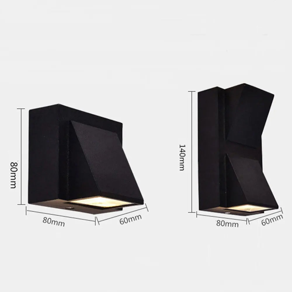 applique murale contemporaine noir gris mat ip65 led 10w 5w 85265v