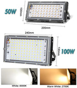 projecteur led 100w 50w noir moderne ip65 extérieur intérieur 220v