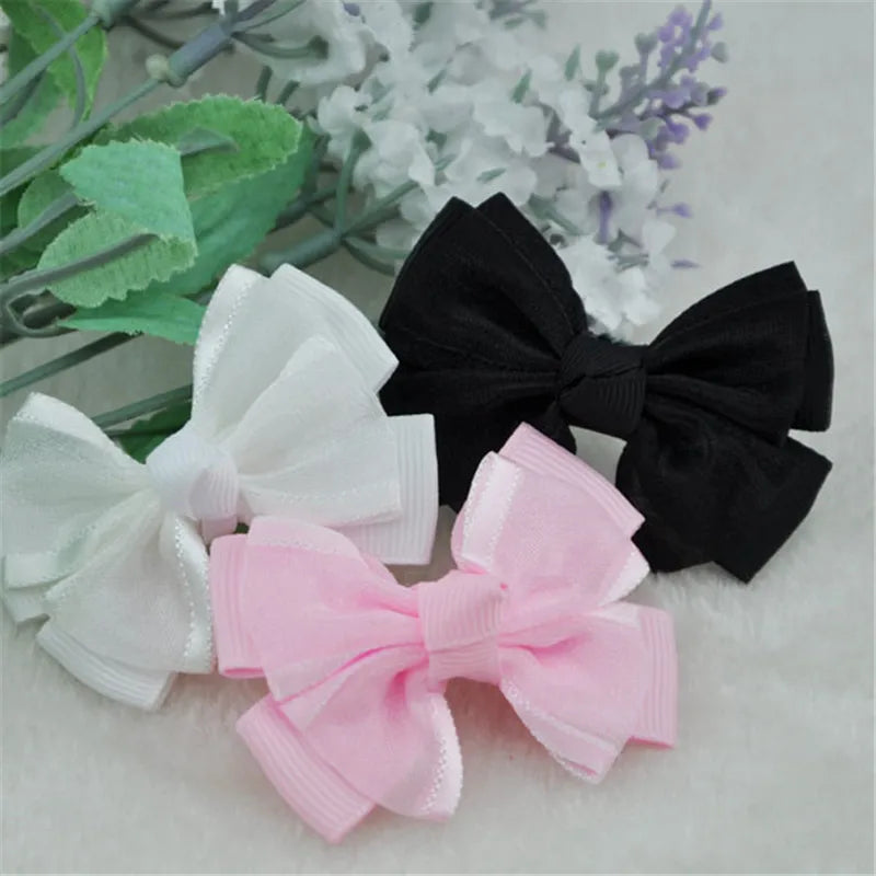 rubans forme noeuds noir blanc rose clair classiques plissés polyester gros grain