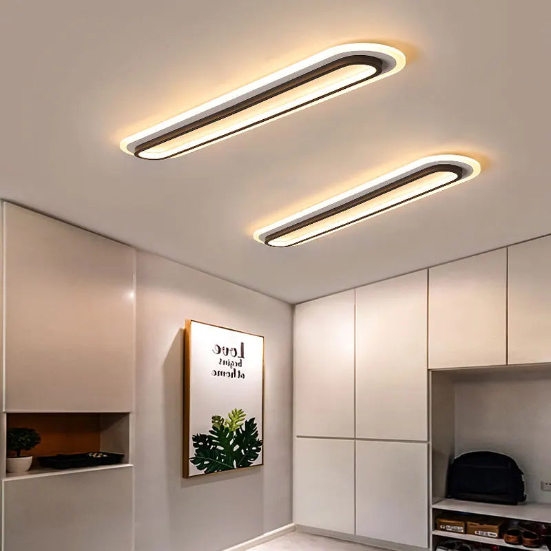 plafonnier led long linéaire moderne blanc aluminium couloir salon chambre minimaliste chic