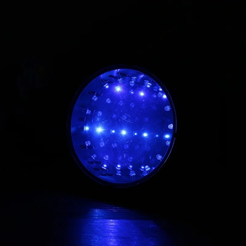 décoration lumineuse effet optique led bleu rouge violet moderne