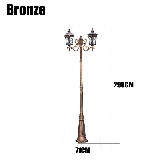 lampe rue industrielle led bronze élégante vintage ip65 éclairage public fer aluminium hand brushed