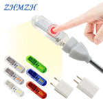 lampe led rechargeable moderne adhésive rouge bleu vert blanc transparent usb tactile