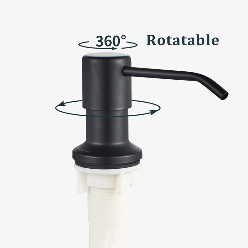 distributeur savon liquide noir mat acier inoxydable main moderne kitchen sink 250ml abs