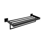 accessoires salle bain noir porte serviette porte savon moderne lisse inoxydable brossé fixations