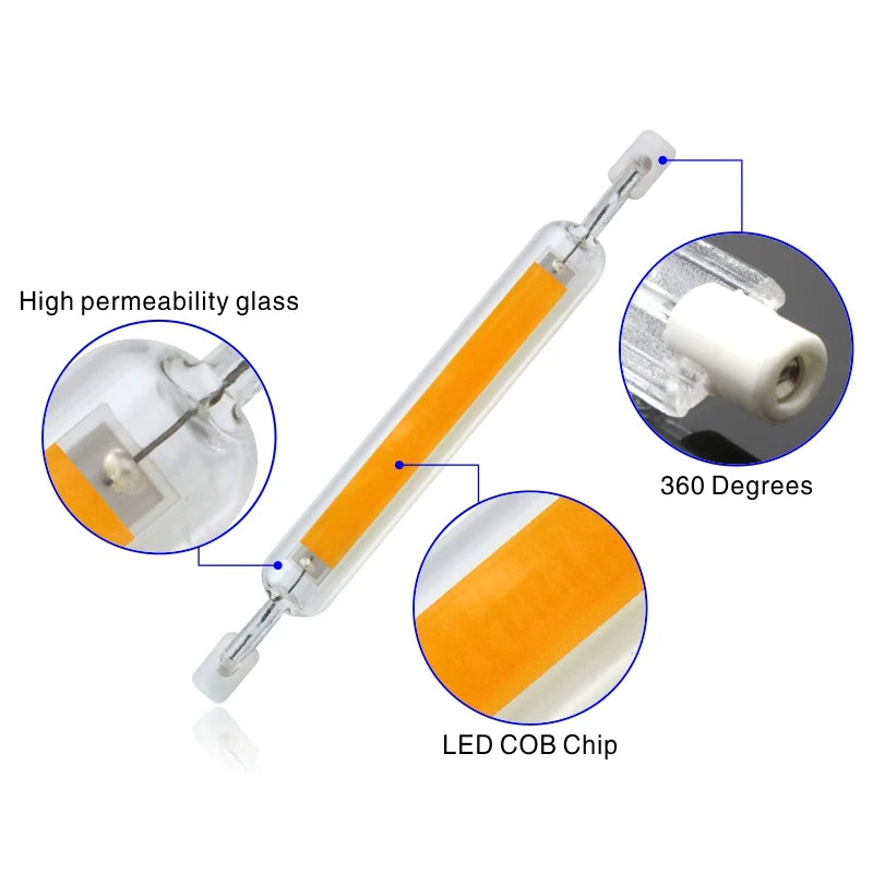 ampoules led cob blanc chaud 2700k 3500k 10w 20w 78mm 118mm moderne transparentes