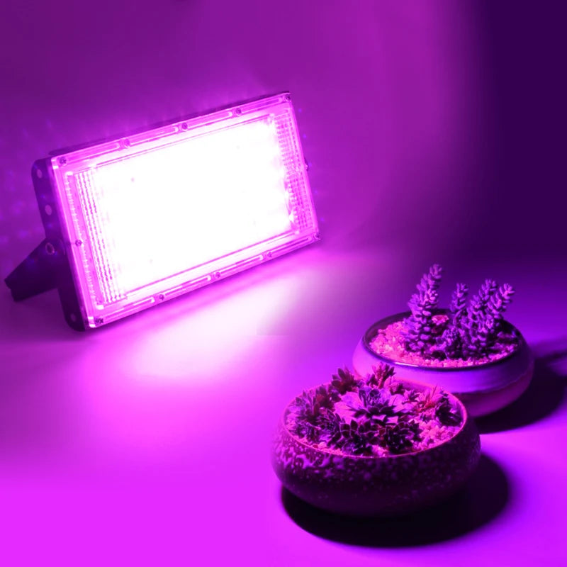lampe led croissance plante 50w noir blanc rose grille alu moderne clips fixations
