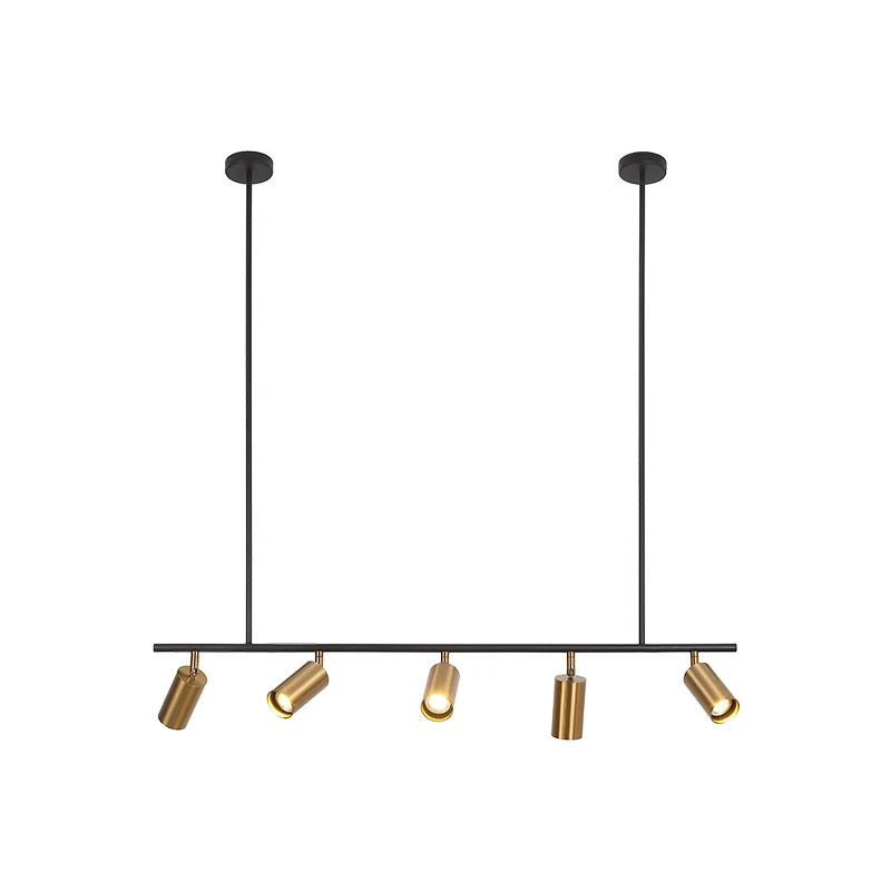 suspension lumineuse moderne noir doré tête brillante métal poli minimaliste