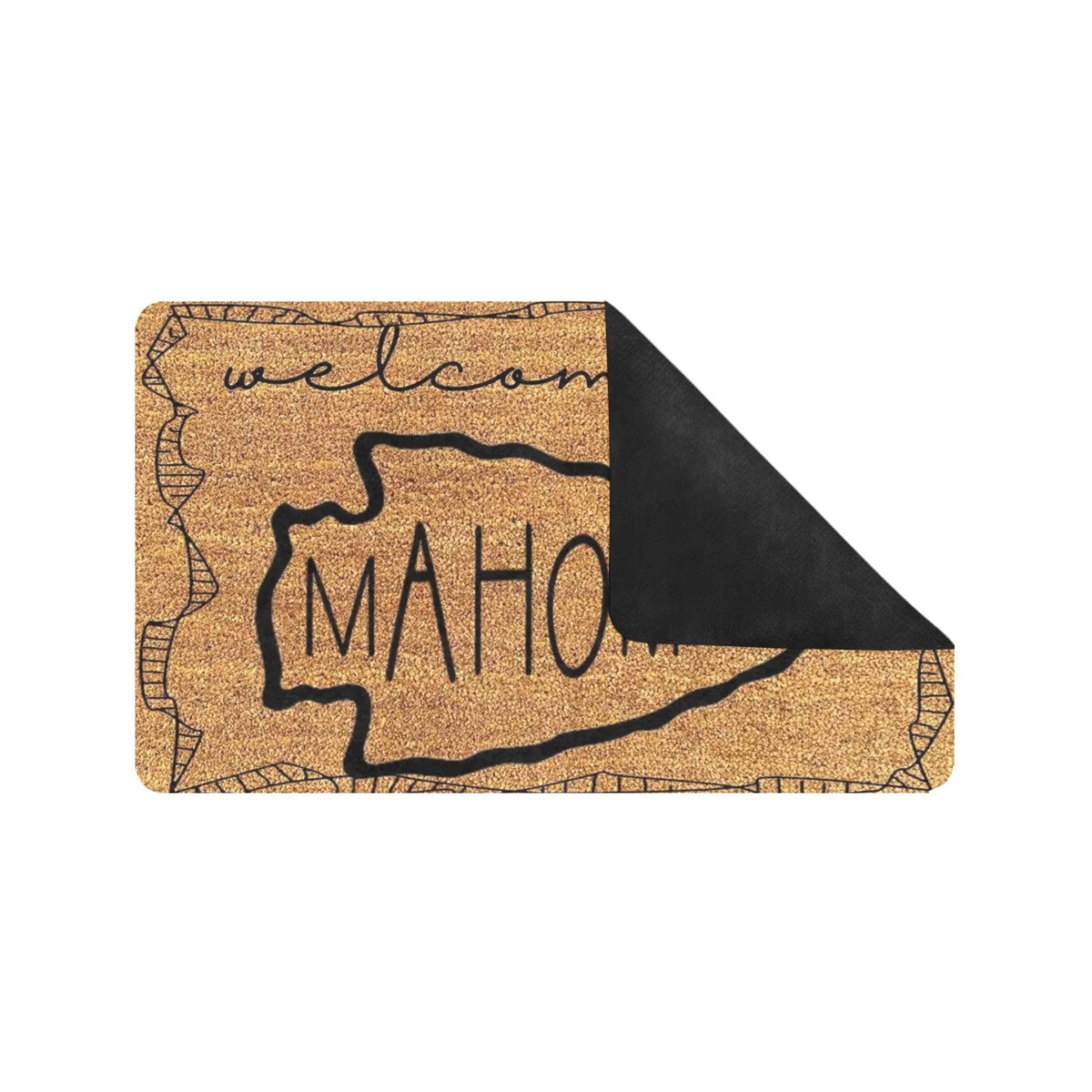 paillasson bienvenue mahomes antiderapant caoutchouc marron noir geometrique exterieur entréeporte