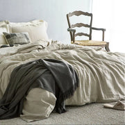 housse couette lin naturelle texturée beige gris rose noir literie bohème chambre erotique