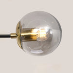 lampe suspension moderne noir doré sphères translucides led restaurant chambre salon