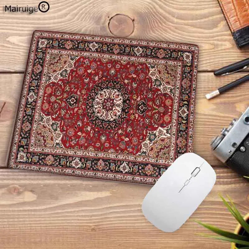 tapis souris persan impermeable 22x18cm rouge noir bleu beige non glissant adapté jeux personnalisable