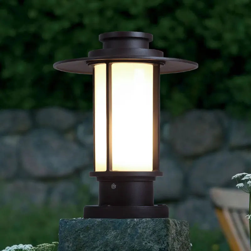 lampe sol marron foncé classique ip65 led base e27 matériau aluminium oeilletextérieur autonomeparquetintérieur