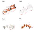petit banc miniature résine décoratif jardin féerique maison poupée micro paysage