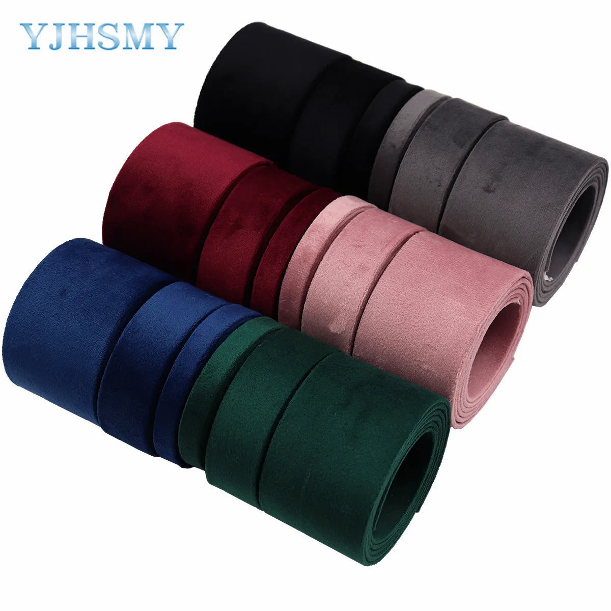 ruban velours uni bleu marine gris vert rose bordeaux 10mm 25mm 50mm opacité classique