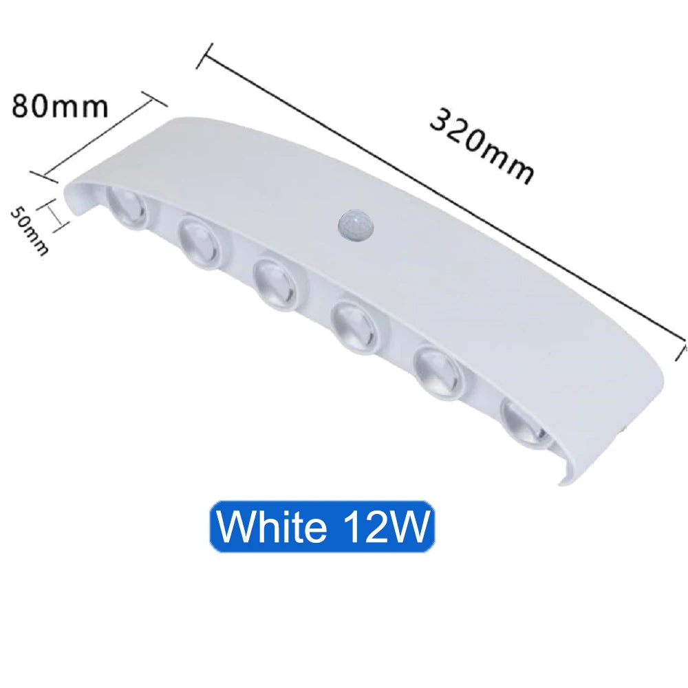 lampe murale led moderne blanc sensibilité mouvement étanche réglable intérieur extérieur