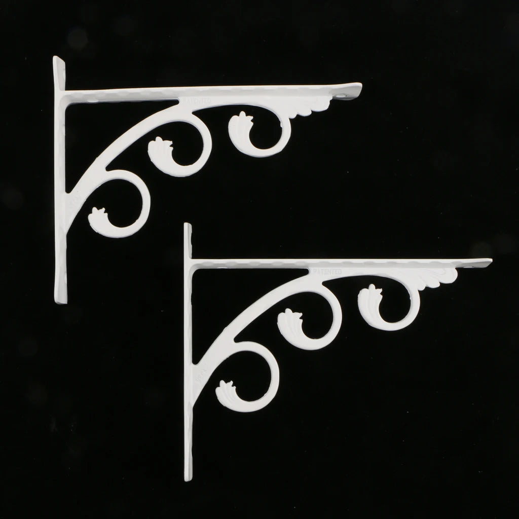 support mural étagère blanc noir floral classique vintage élégant aluminium