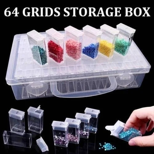 boîtes rangement transparentes compartiments modernes poignée pratique 32pcs 40pcs 48pcs 56pcs 64pcs