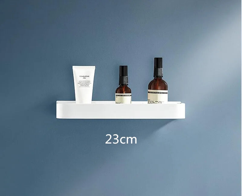 étagère murale aluminium blanc moderne minimaliste 30cm 40cm 50cm crochets fixée boulons plat lisse