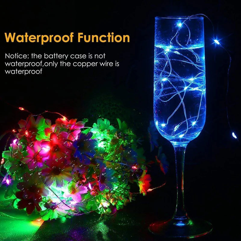 guirlande lumineuse led fil cuivre multicolore decoration noel mariage feste interieur exterieur decoratif
