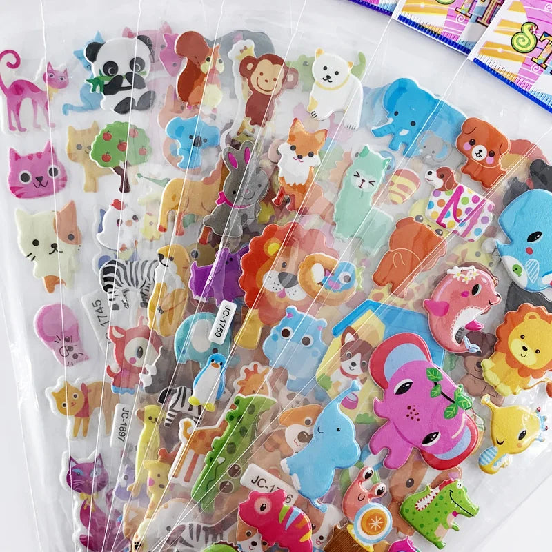 stickers animaux mignons cartoon multicolores décoration carnet notes scrapbook enfants adolescents