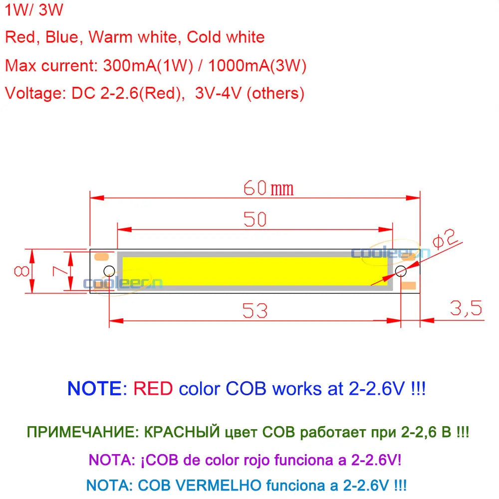 ampoule led cob 60mm blanc froid mat moderne 50000h 1000 lumens