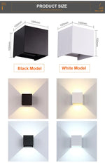 applique murale led noir blanc moderne minimaliste fixée mur contemporaine 12w dimmable 4000k