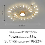 plafonnier moderne or noir lumineux acier alimentation électrique flux lumineux élevé chambre salon