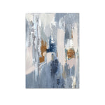 tableau abstrait contemporain bleu gris beige blanc marron peinture toile haut qualité décoration intérieure