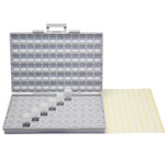 boîtes rangement électronique composants smd résistances condensateurs organisateur utilitaire gris noir plastique