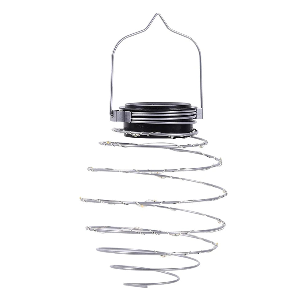 guirlande lumineuse solaire spirale moderne noire argentée extérieure led patio jardin