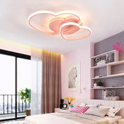 luminaire suspendu coeur concentrique rose or blanc moderne chambre fille