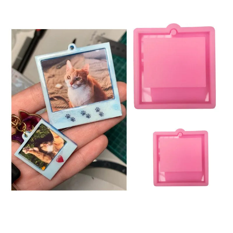 cadre photo silicone rose moderne minimaliste support plat lisse bijou artisanal bricolage