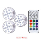 lampe led submersible ip68 13 diodes ronde transparente moderne aimant tasse succion piscine étang