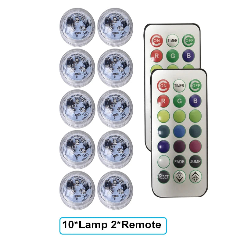 lampe led sousmarine transparente moderne étanche 13couleurs aquarium vase piscine événements