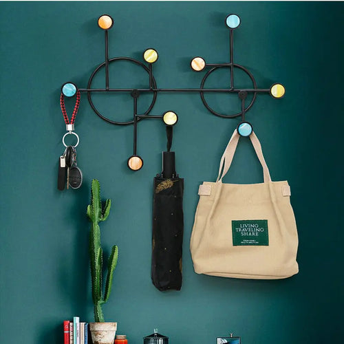 porte manteau mural métal géométrique crochet sac main décoration maison moderne
