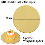 assiettes rondes dorées unies modernes respectueuses environnement opaques variées tailles pâtisserie