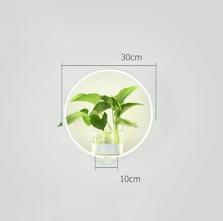 applique murale moderne minimaliste plante feuilles vertes nordique chambre cuisine entrée salle manger
