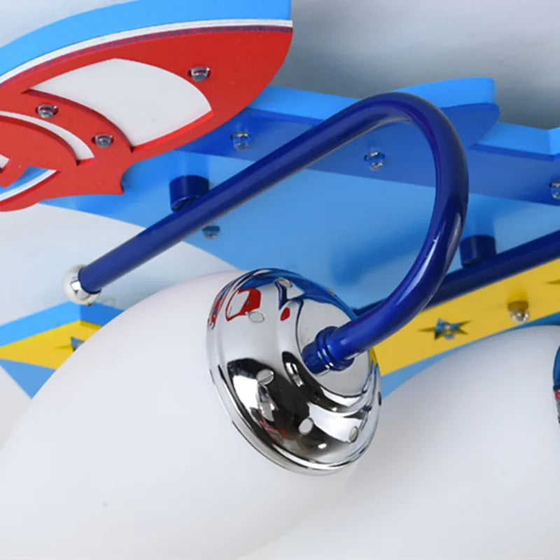 plafonnier led enfant astronautes étoiles fusée moderne bleu rouge jaune blanc clips métalliques ampoules
