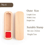 organisateur tampons bois naturel encreur support magnétique motif animal sculpté traditionnel artisanal