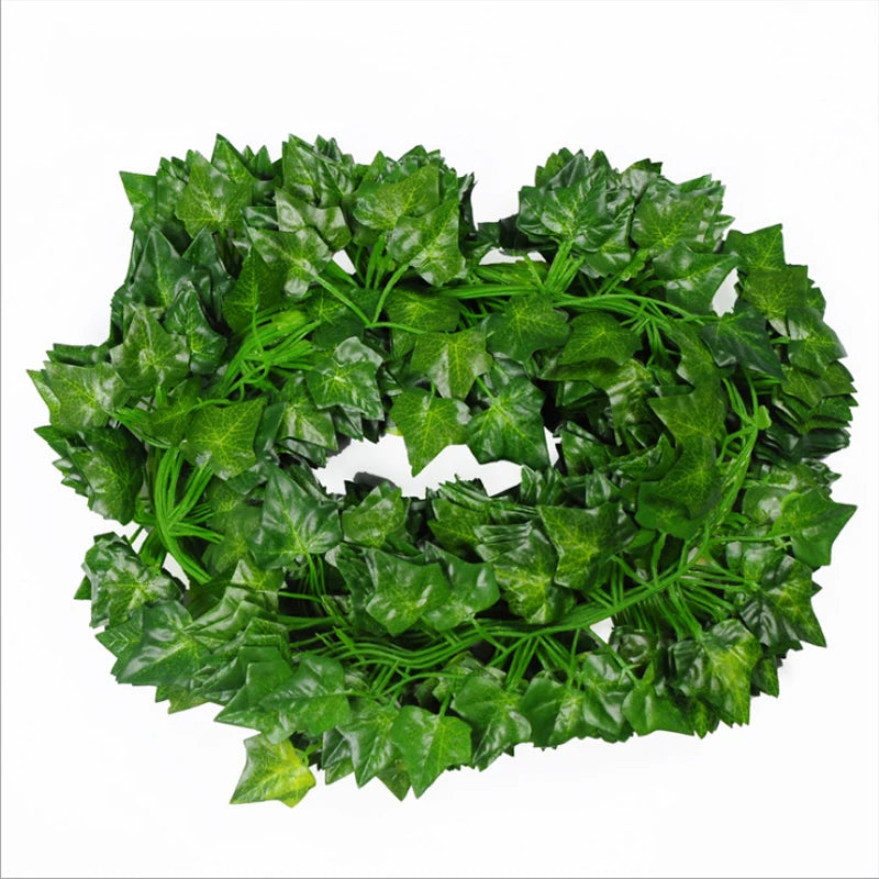 guirlande artificielle feuilles vertes naturelle decoration exterieure mariage prenuptiale exposition accrochable rotin